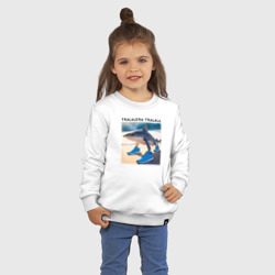 Детский свитшот хлопок Tralalera tralala - shark - brainrot meme - фото 2