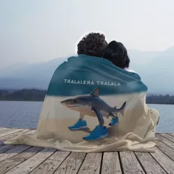 Плед 3D Акула в кроссовках - Тралалера Тралала брейнрот мем - фото 2