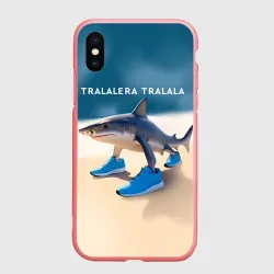 Чехол для iPhone XS Max матовый Акула в кроссовках - Тралалера Тралала брейнрот мем