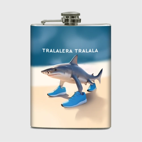 Фляга Акула в кроссовках - Тралалера Тралала брейнрот мем