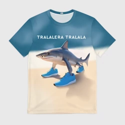 Мужская футболка 3D Акула в кроссовках - Тралалера Тралала брейнрот мем