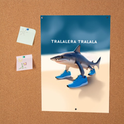 Постер Акула в кроссовках - Тралалера Тралала брейнрот мем - фото 2