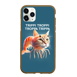 Чехол для iPhone 11 Pro Max матовый Trippi troppi troppa trippa - brainrot cat meme