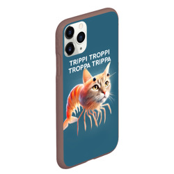 Чехол для iPhone 11 Pro Max матовый Trippi troppi troppa trippa - brainrot cat meme - фото 2