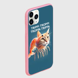 Чехол для iPhone 11 Pro Max матовый Trippi troppi troppa trippa - brainrot cat meme - фото 2