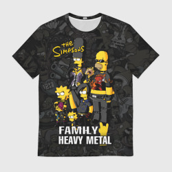 Мужская футболка 3D Family Heavy Metall симпсоны