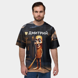 Мужская футболка oversize 3D Дмитрий с битой - Тун Тун Тун Сахур мем - фото 2