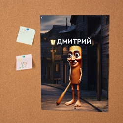 Постер Дмитрий с битой - Тун Тун Тун Сахур мем - фото 2