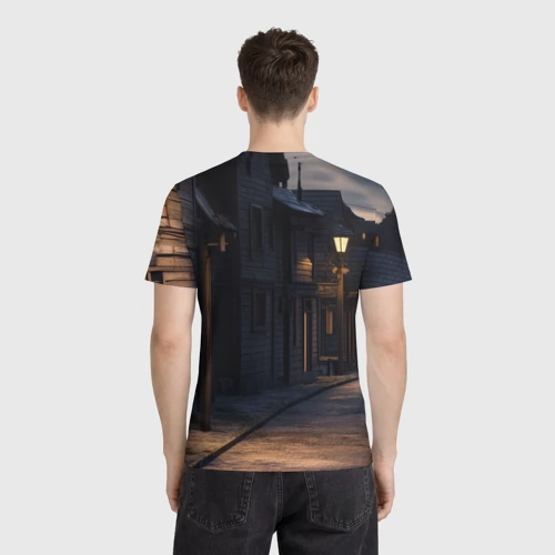 Мужская футболка 3D с принтом Дмитрий с битой - Тун Тун Тун Сахур мем, вид сзади #2