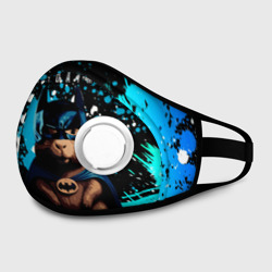 Маска из неопрена Капибара бэтман на фоне брызг граффити