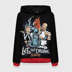 Женская толстовка 3D Cartoon drunk stars - lets drunk today 