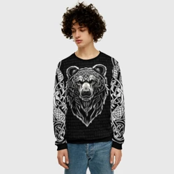 Мужской свитшот 3D Медведь в кельтском стиле и рунах - фото 2