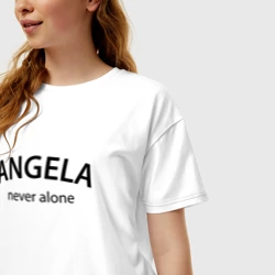 Женская футболка хлопок Oversize Angela - never alone - фото 2