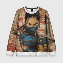Детский свитшот 3D Боец Мортал комбат Китана