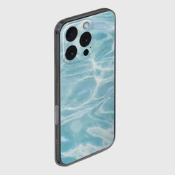 Чехол для iPhone 16 Pro силиконовый с защитой камеры Голубая вода текстура  - фото 2