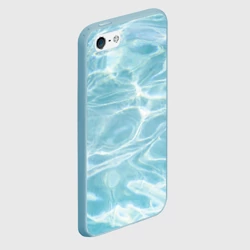 Чехол для iPhone 5/5S матовый Голубая вода текстура  - фото 2