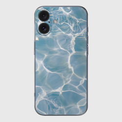 Чехол для iPhone 16 силиконовый с защитой камеры Лазурная водная гладь текстура 
