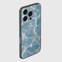 Чехол для iPhone 16 Pro силиконовый с защитой камеры Лазурная водная гладь текстура  - фото 2
