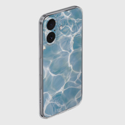 Чехол для iPhone 16 силиконовый с защитой камеры Лазурная водная гладь текстура  - фото 2