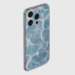 Чехол для iPhone 15 Pro Max силиконовый с защитой камеры Лазурная водная гладь текстура  - фото 2
