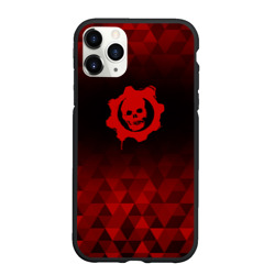 Чехол для iPhone 11 Pro Max матовый Gears of War red poly