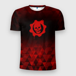 Мужская футболка 3D Slim Gears of War red poly