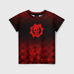 Детская футболка 3D Gears of War red poly