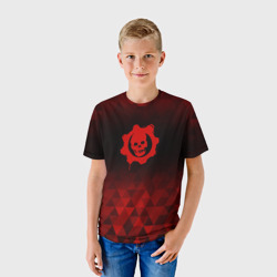 Детская футболка 3D Gears of War red poly - фото 2
