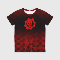 Детская футболка 3D Gears of War red poly