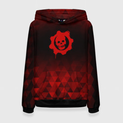 Женская толстовка 3D Gears of War red poly
