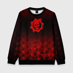 Детский свитшот 3D Gears of War red poly