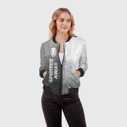 Женский бомбер 3D Spirited Away - grey gradient по-вертикали - фото 2