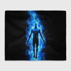 Плед 3D Плавец в синем пламени