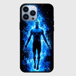 Чехол для iPhone 13 Pro Max Плавец в синем пламени
