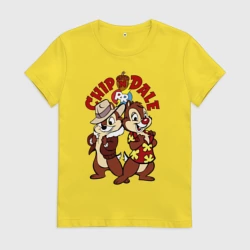 Женская футболка хлопок Чип и Дейл - спасатели 