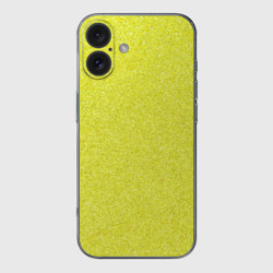 Чехол для iPhone 16 силиконовый с защитой камеры Ярко салатный блеск