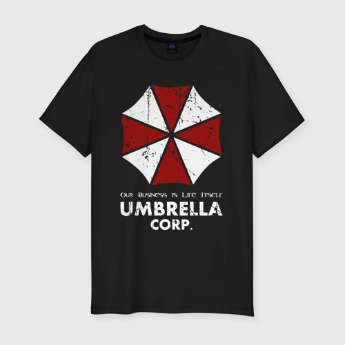 Мужская футболка хлопок Slim Umbrella corporation logo
