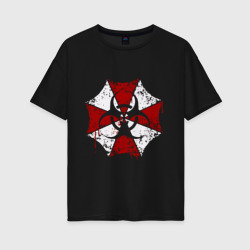 Женская футболка хлопок Oversize Resident evil - umbrella corp