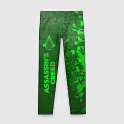 Детские леггинсы 3D Assassin's Creed - green gradient по-вертикали