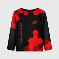 Детский лонгслив 3D Need for Speed - red gradient вертикально