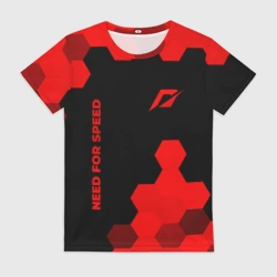 Женская футболка 3D Need for Speed - red gradient вертикально