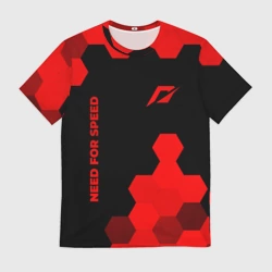 Мужская футболка 3D Need for Speed - red gradient вертикально