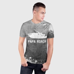 Мужская футболка 3D Slim Papa Roach - grey gradient - фото 2