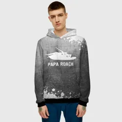 Мужская толстовка 3D Papa Roach - grey gradient - фото 2