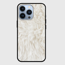 Чехол для iPhone 13 Pro Белый мех текстура 