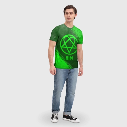 Мужская футболка 3D HIM - green gradient - фото 5