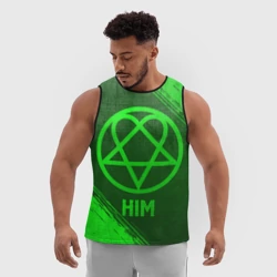 Мужская спортивная майка 3D HIM - green gradient - фото 2