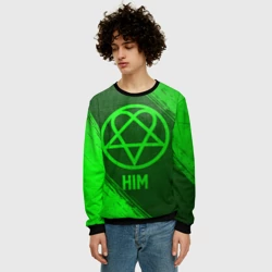 Мужской свитшот 3D HIM - green gradient - фото 2
