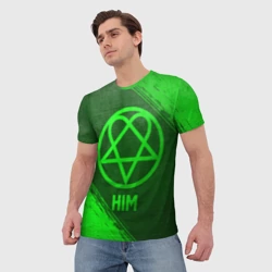Мужская футболка 3D HIM - green gradient - фото 2