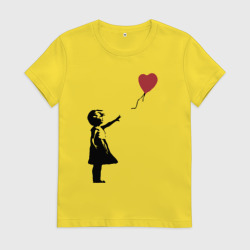 Женская футболка хлопок Девочка с шариком